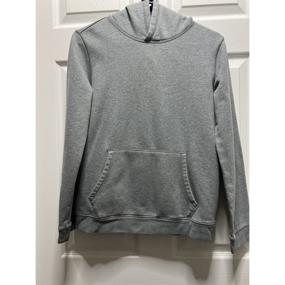 Nice! Lands' End Kids Hooded Sweatshirt sz XL heather gray grey Cotton